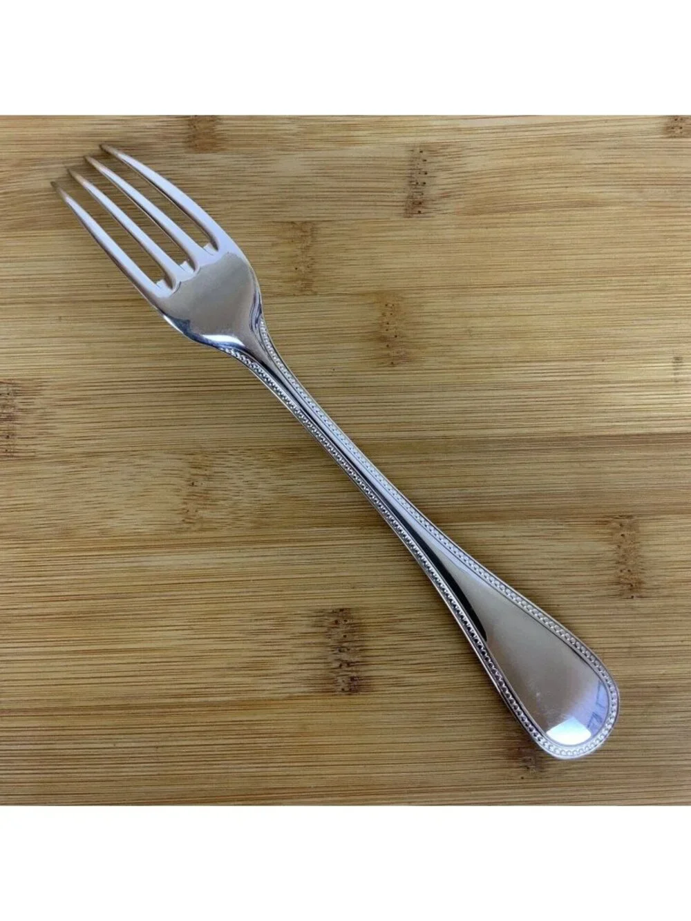 Christofle France Perles ONE Dinner Fork Silverplate Flatware NEW Discontinued